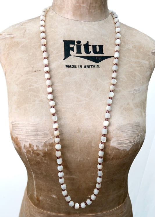 Vintage Balamuti Mother of Pearl Bead Necklace