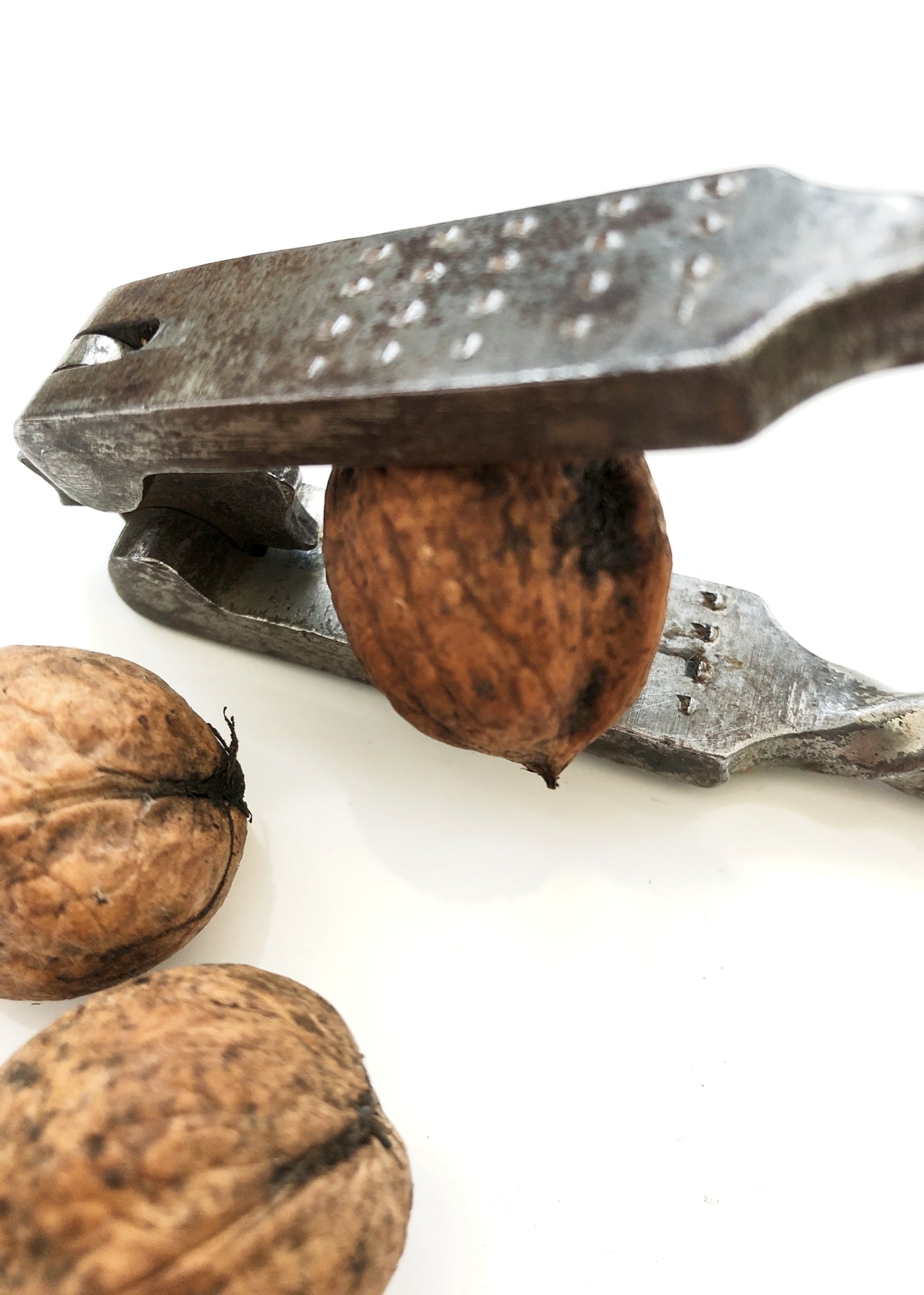 Antique 1800s French Iron Nutcracker with Barley Twisted Handles