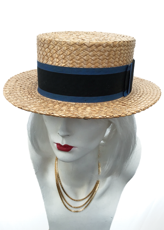 Men's Vintage Battersby Straw Boater Hat • Wounded
