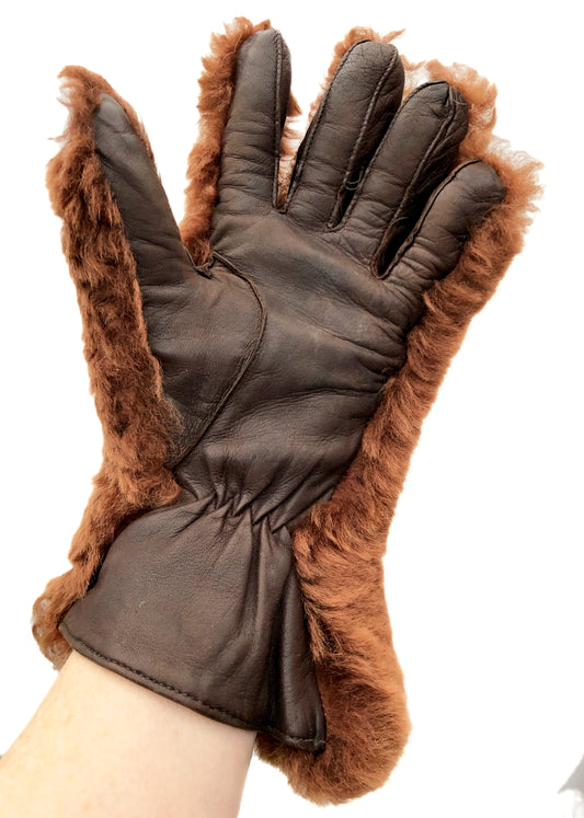 Vintage 1930s Chonky Fur Winter Gloves