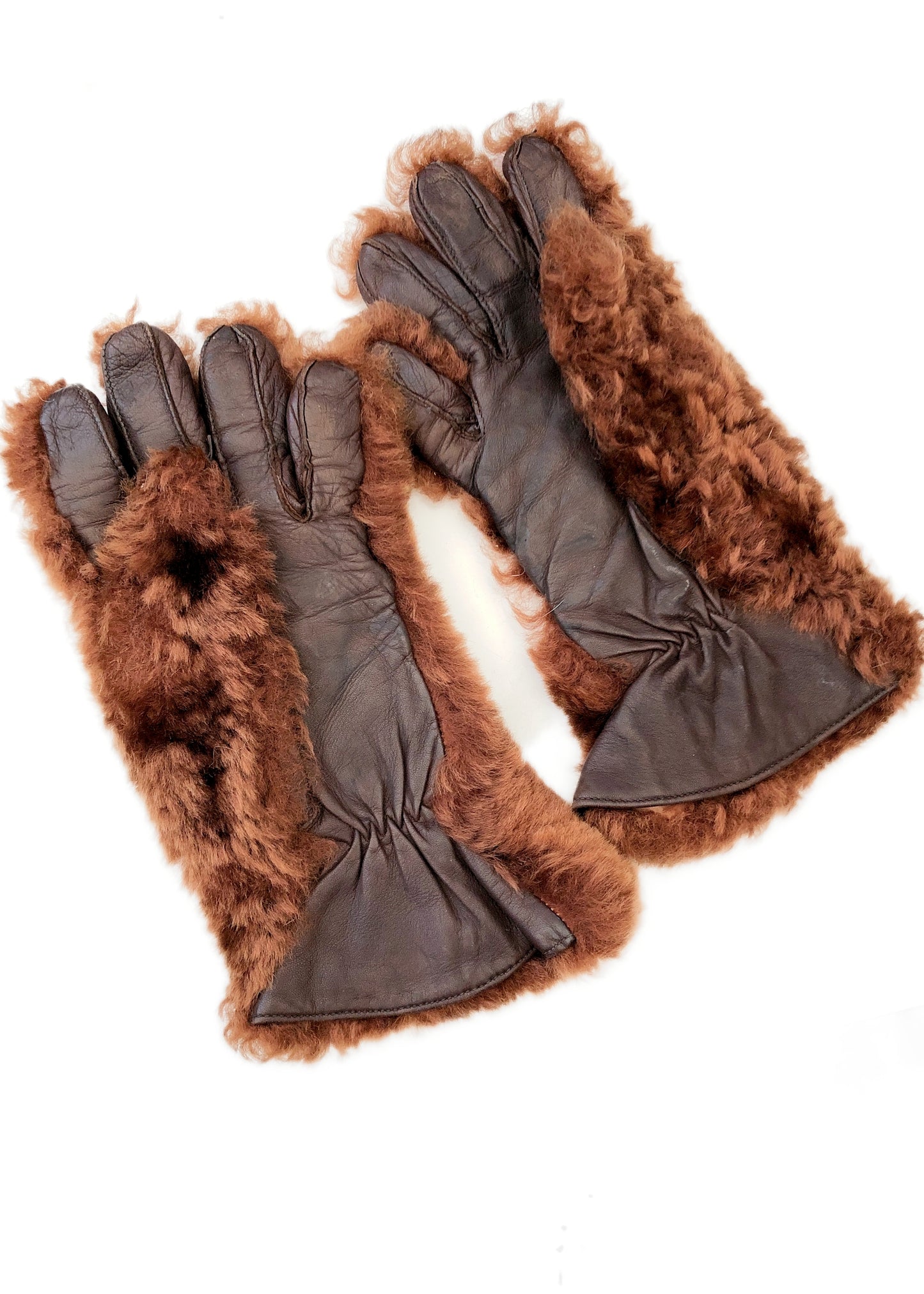 Vintage 1930s Chonky Fur Winter Gloves