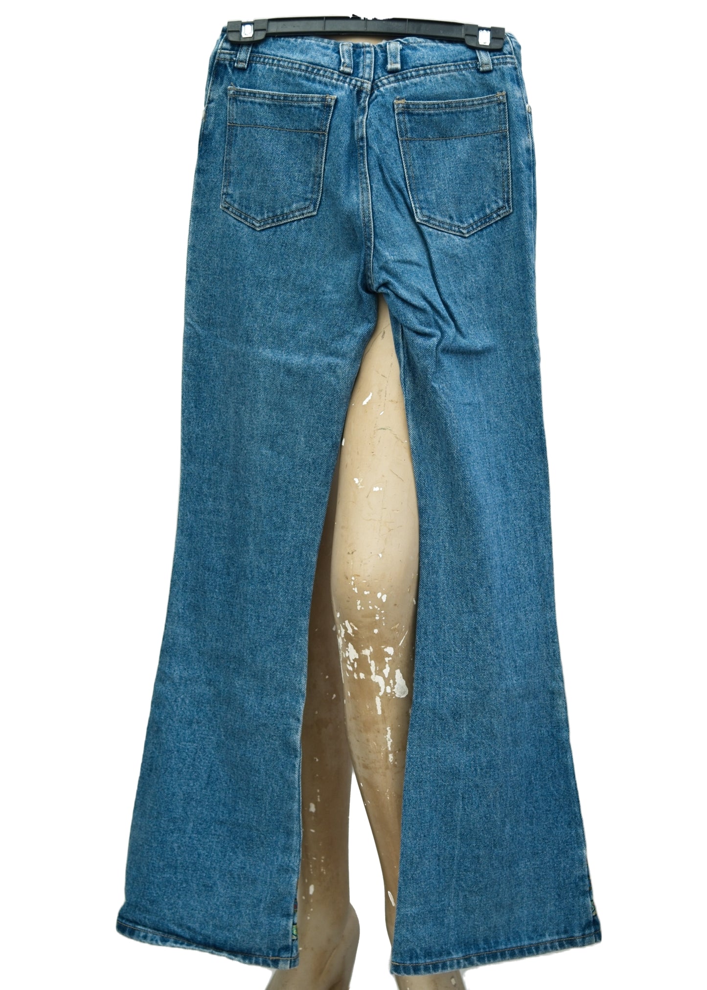 Vintage Lo Rise Denim Hippie Flared Jeans • 27”W