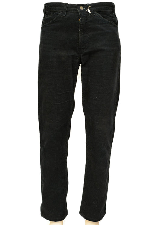 vintage 1970s black needlecord boot cut levis jeans