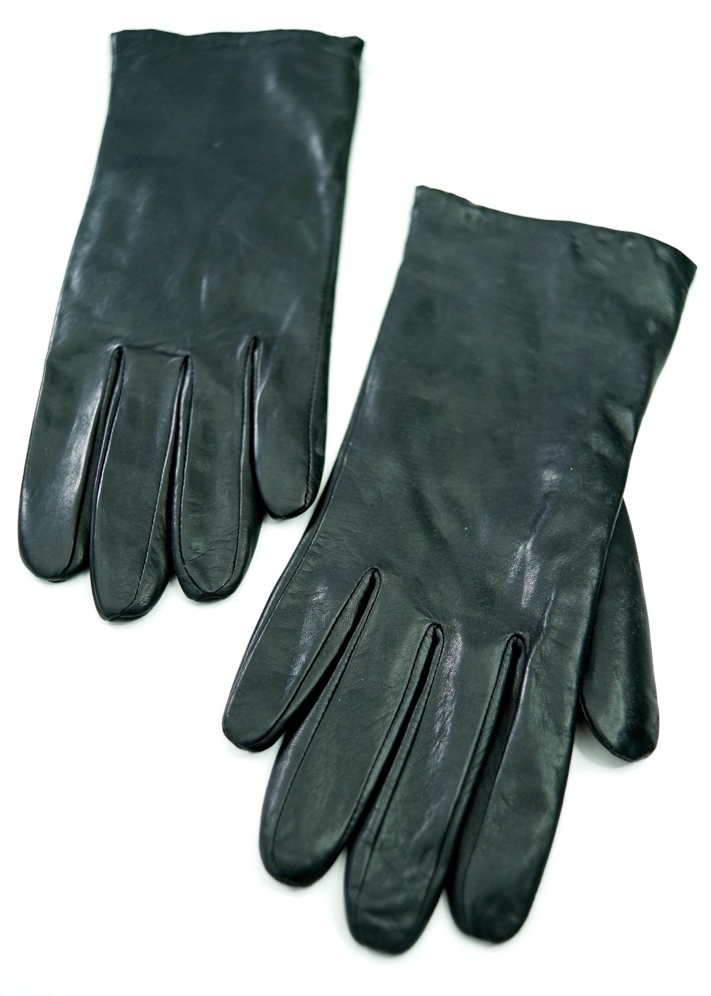 Black Leather Gauntlet Gloves • St Michael • Cashmere Lining