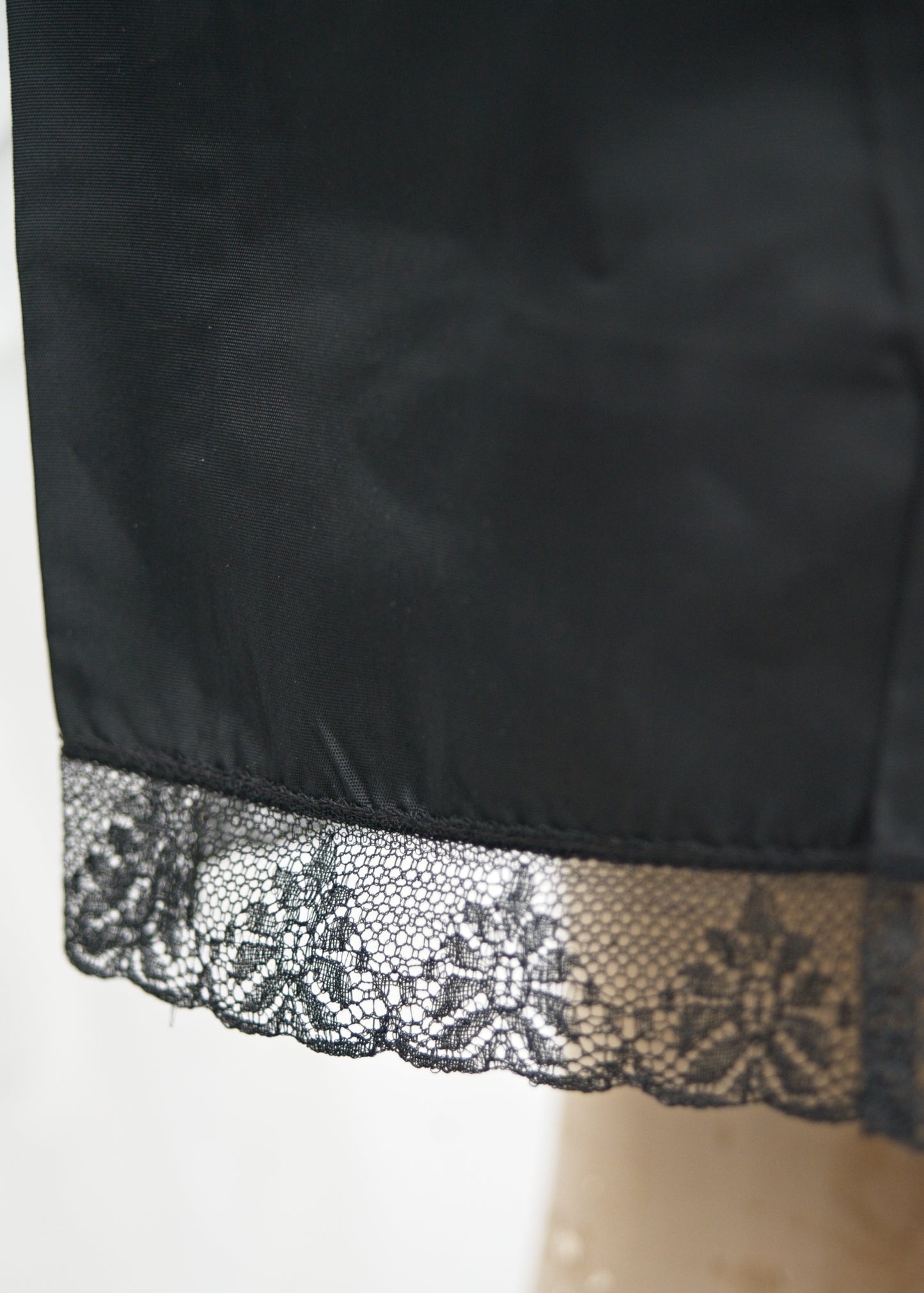 1960s Vintage Black Half Slip • Slimline for Pencil Skirt