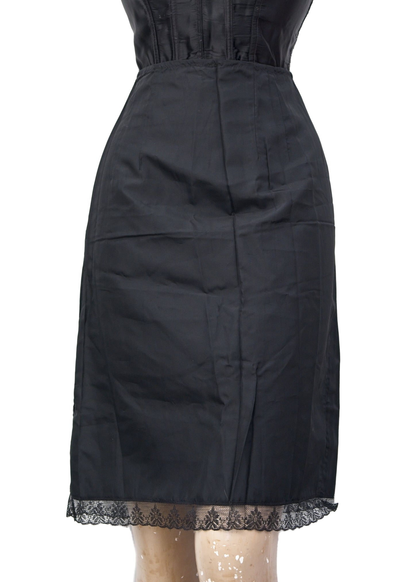 1960s Vintage Black Half Slip • Slimline for Pencil Skirt
