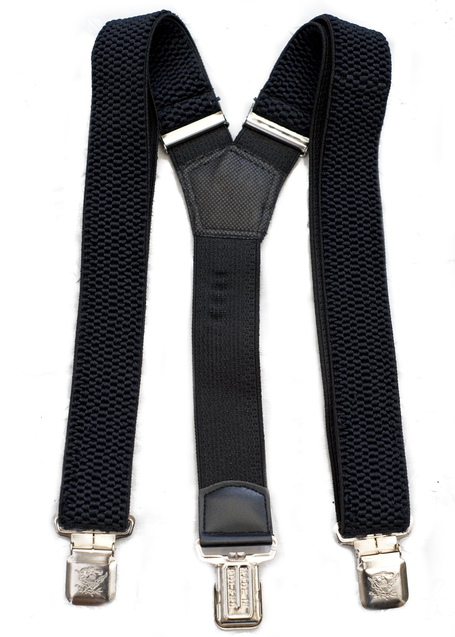 Black Elasticated Wide Snap Braces • Suspenders