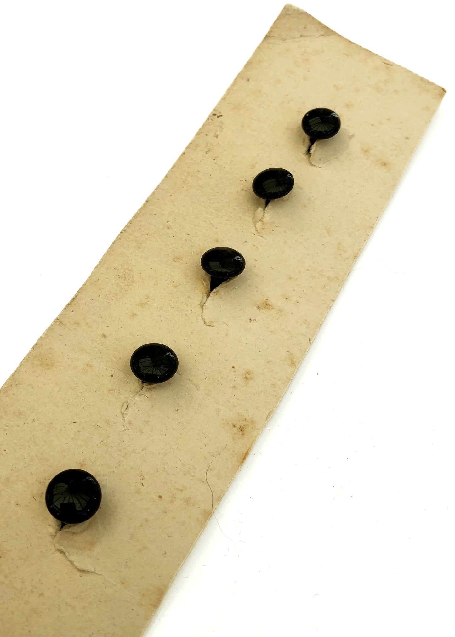 Vintage 30s/40s Decorative Black Celluloid Shirt Studs • 5 Black Tie Studs