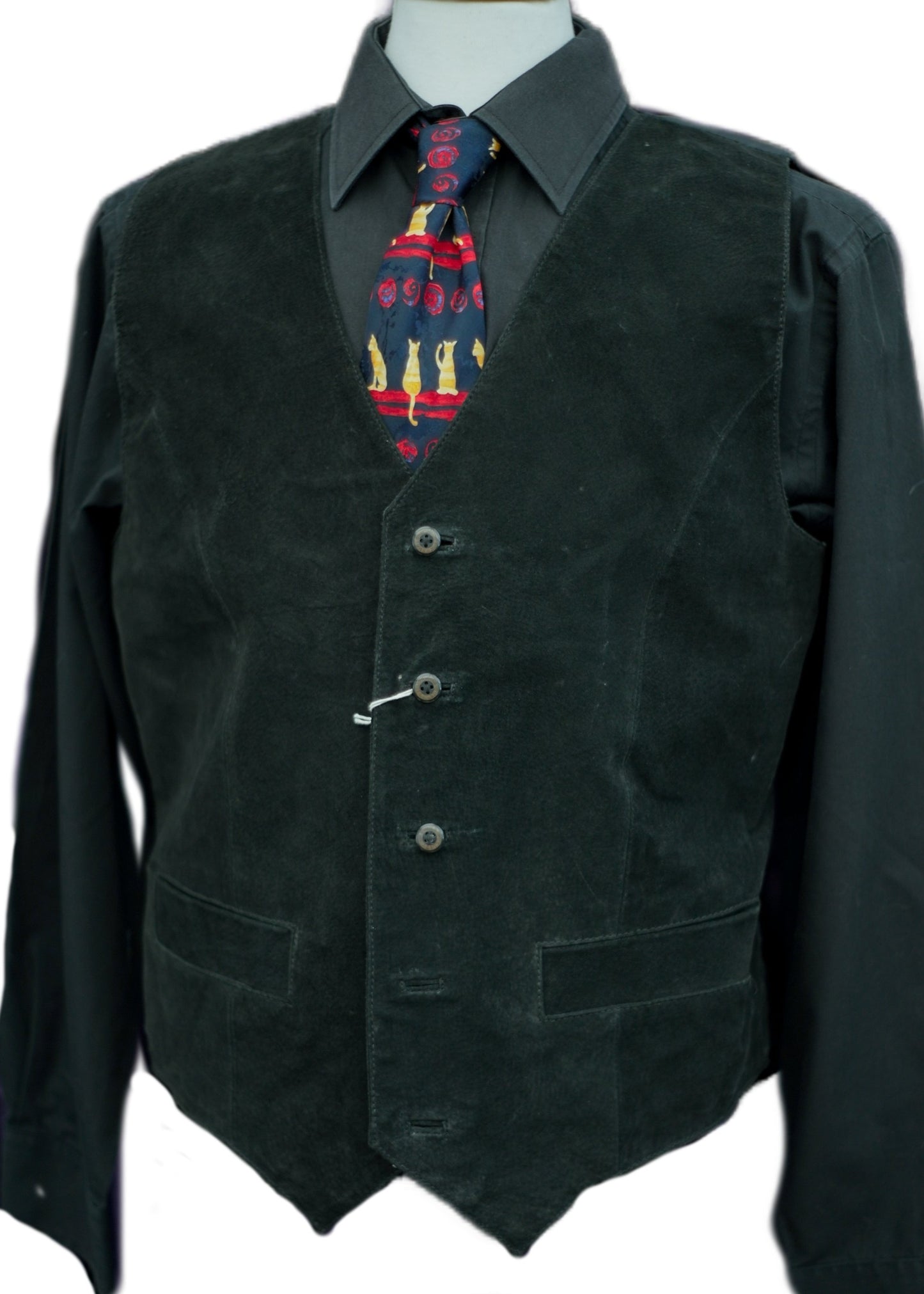 black suede waistcoat 40 inch chest
