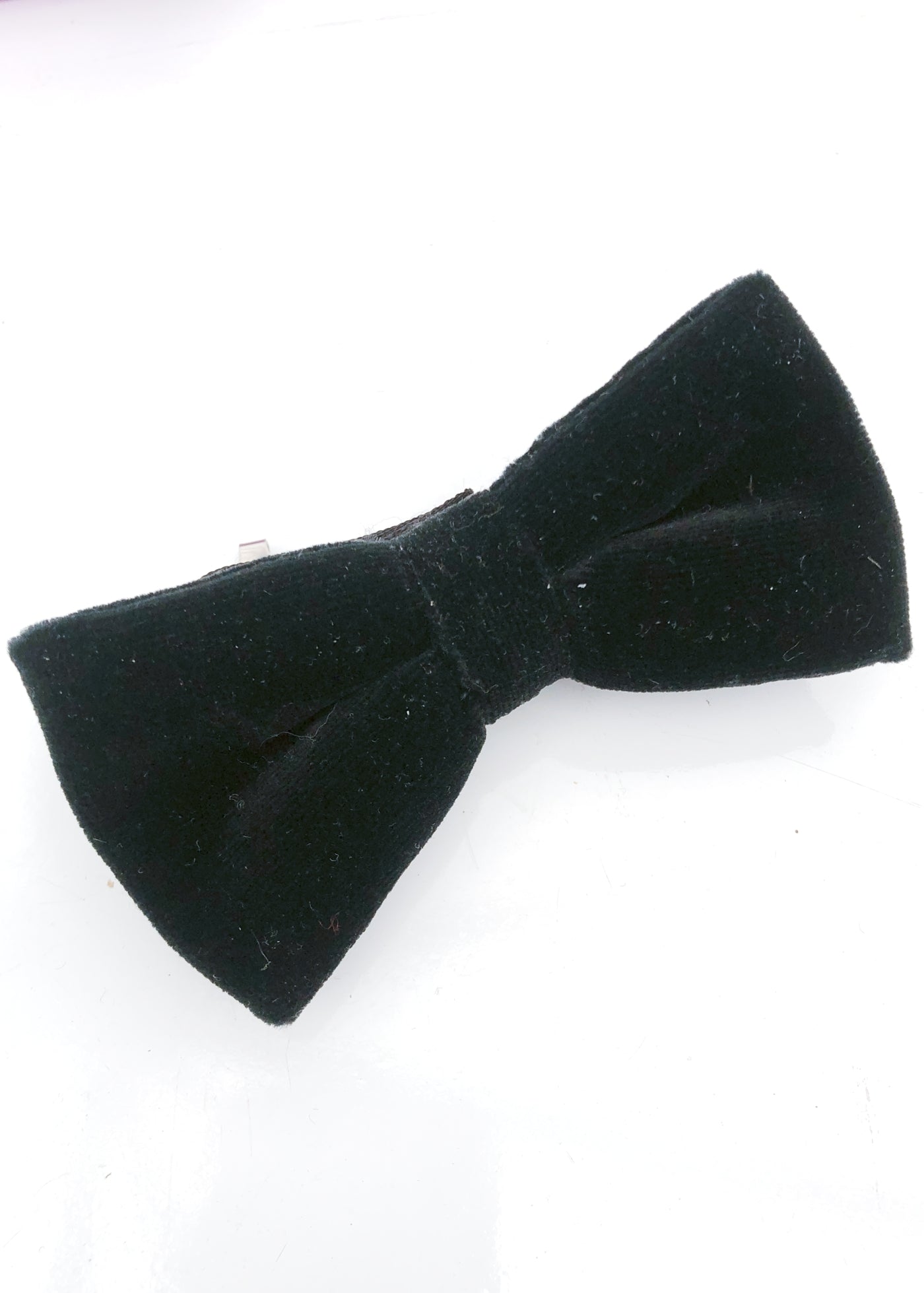 70s Vintage Black Velvet Bow Tie • Adjustable