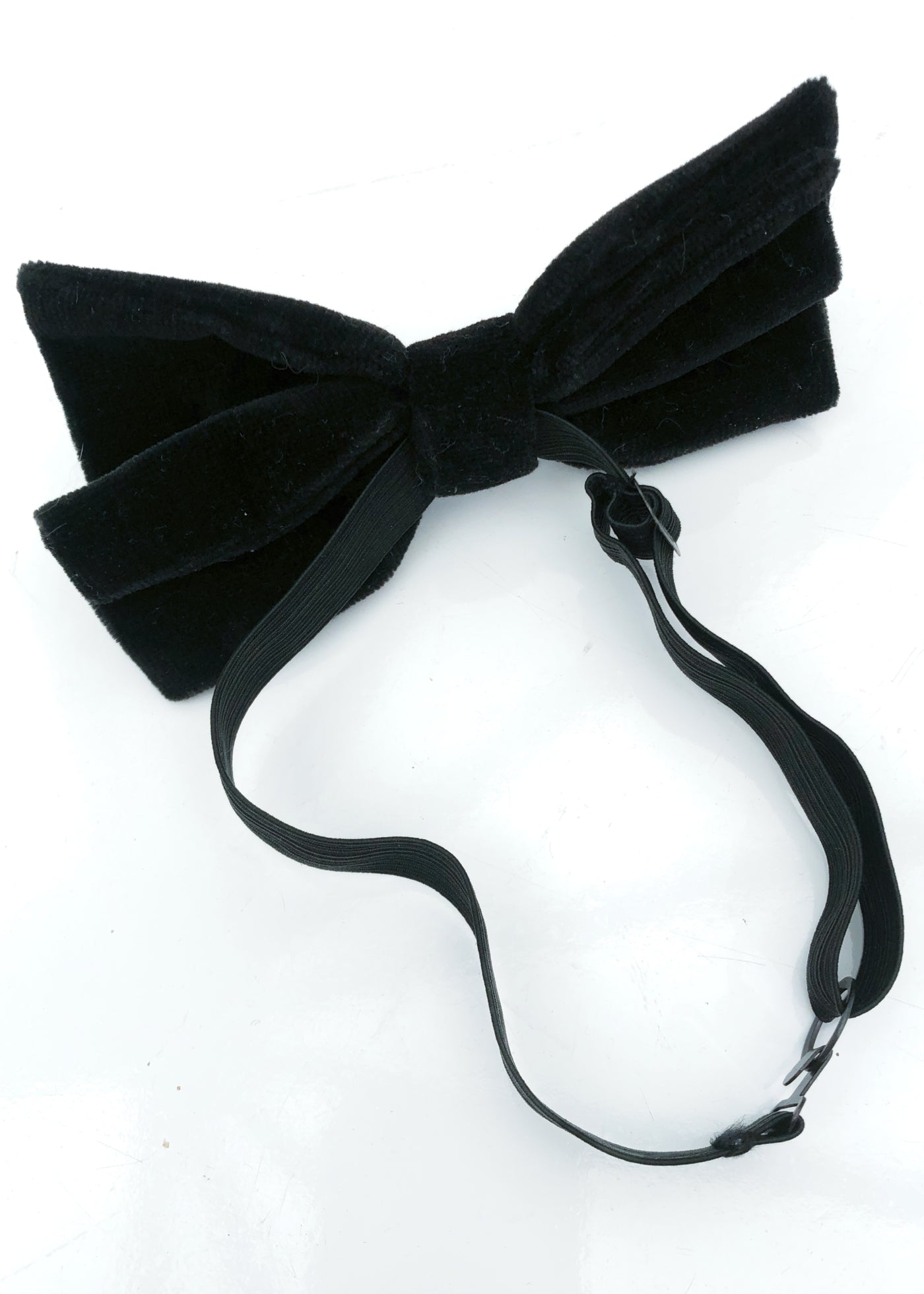 Vintage Black Velvet Bow Tie • Adjustable