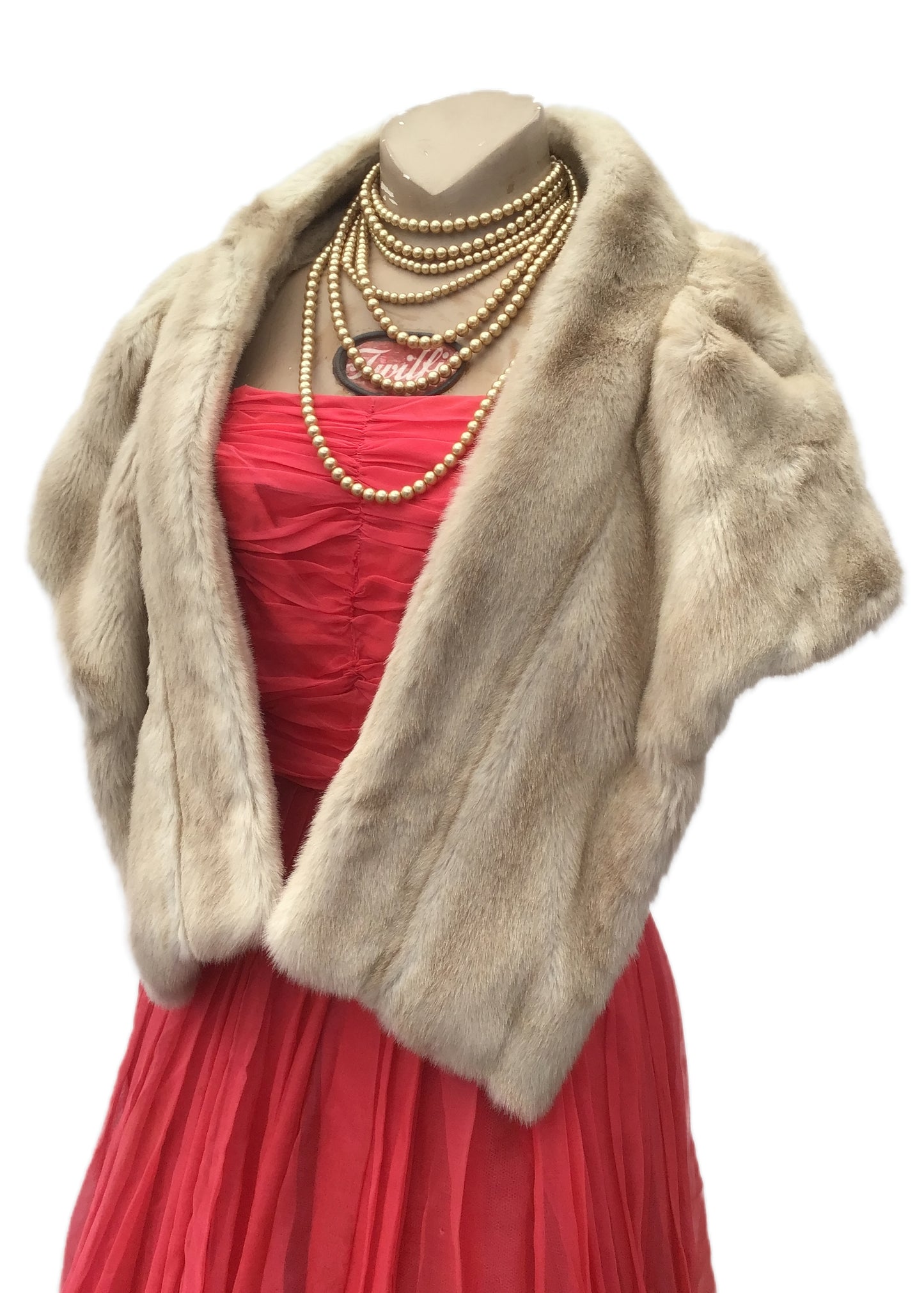 Luxurious Blonde Faux Fur Stole Wrap • Tissavel • Goodwood