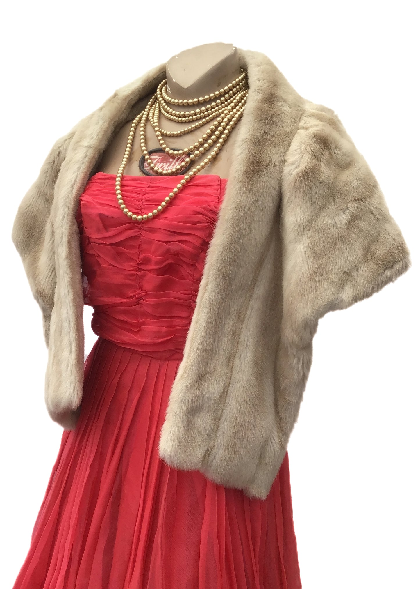 Luxurious Blonde Faux Fur Stole Wrap • Tissavel • Goodwood