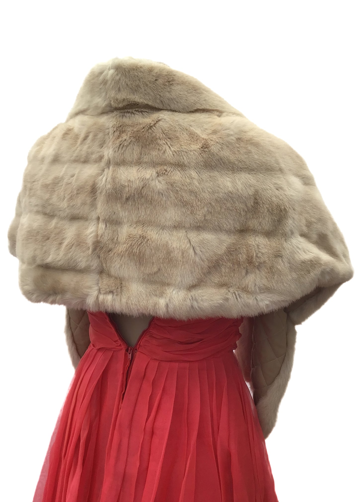 Luxurious Blonde Faux Fur Stole Wrap • Tissavel • Goodwood