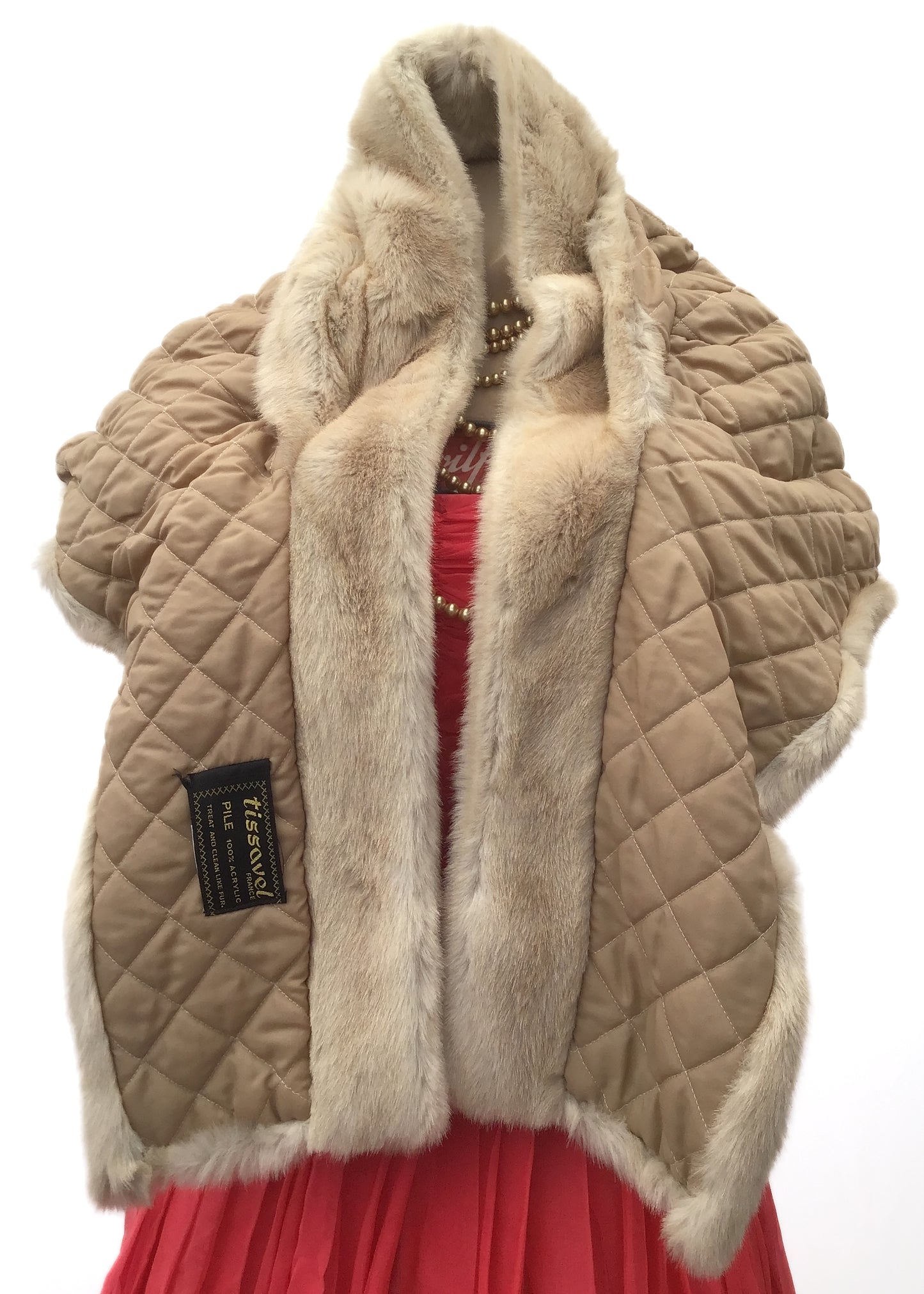 Luxurious Blonde Faux Fur Stole Wrap • Tissavel • Goodwood