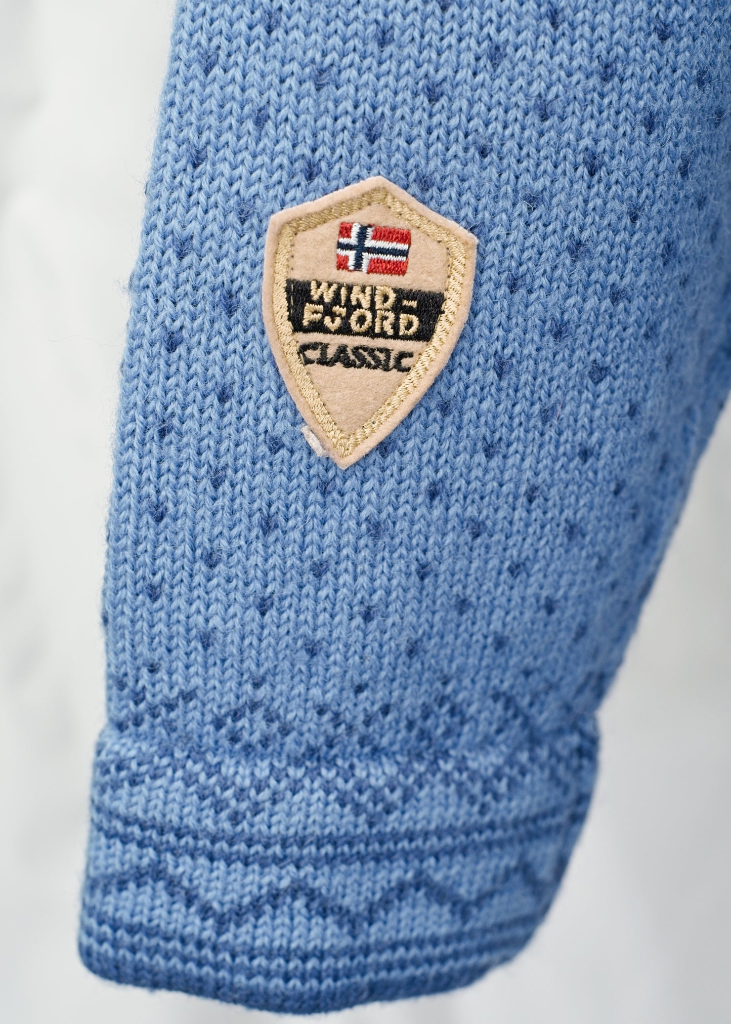 Mens' Blue Norse Chunky Winter Knit Zipped Sweater Jacket • Windfjord • XXL
