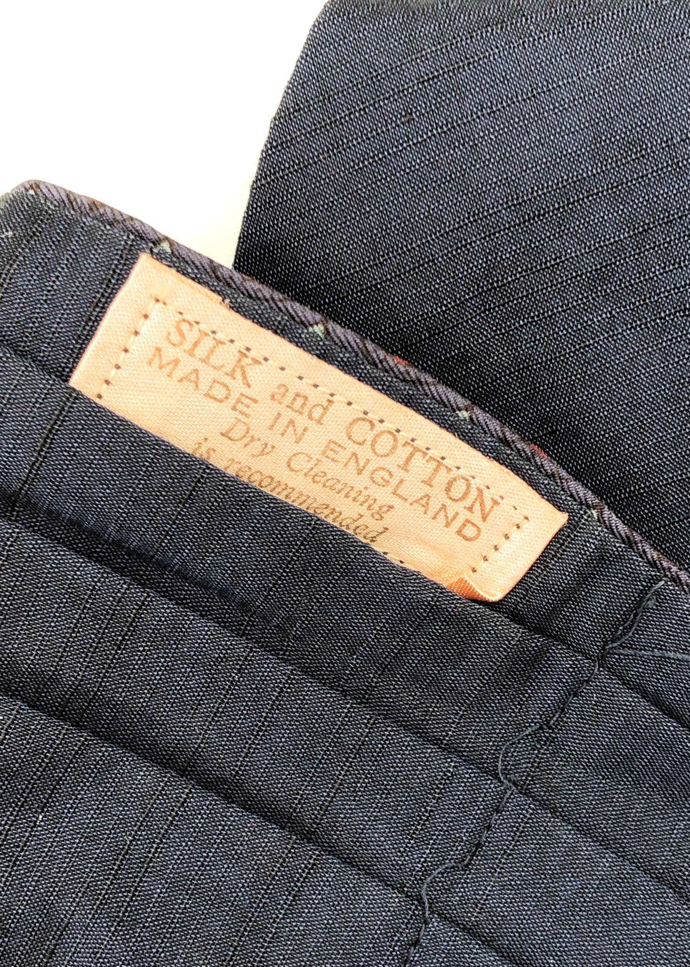 Vintage 50s Blue Silk & Cotton Cravat