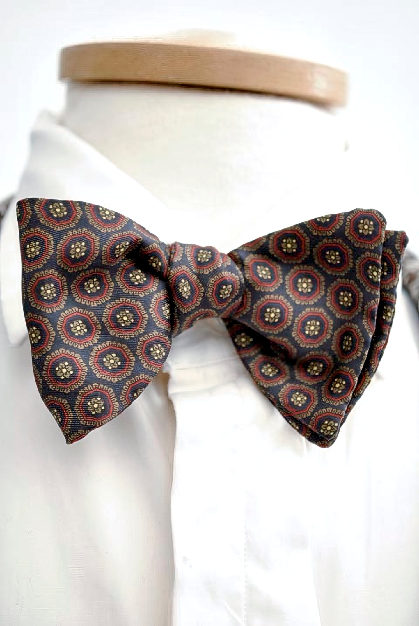 Blue and Red Silk Self Tie Bow Tie