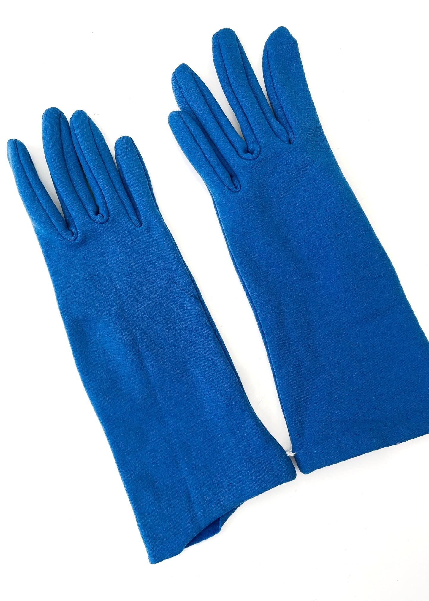 Vintage Blue Short Stretch Day Gloves • Fleecy Interior