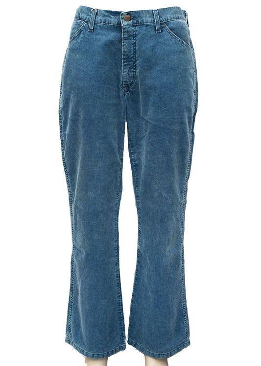 1970s Blue Wrangler Corduroy Flared Jeans
