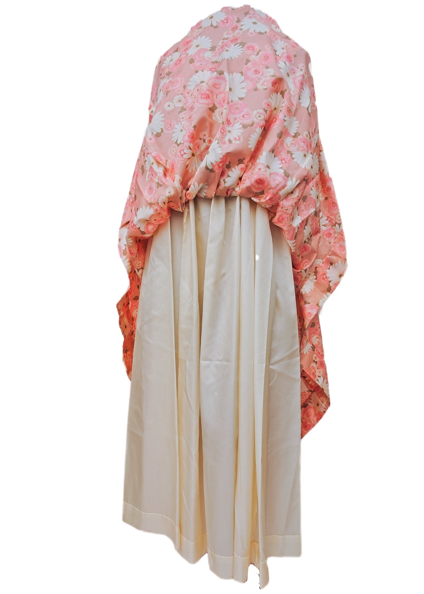 Vintage 60s Pink Floral Empire Line Maxi Gown • Bridgerton Regency Style