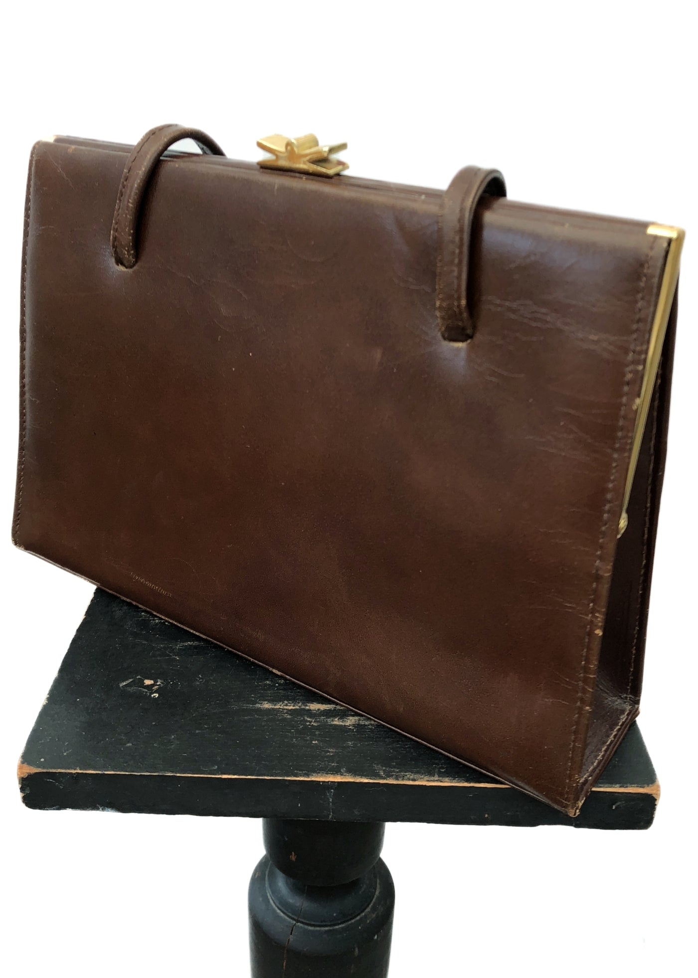 Vintage 1950s Ackery Brown Kelly Bag