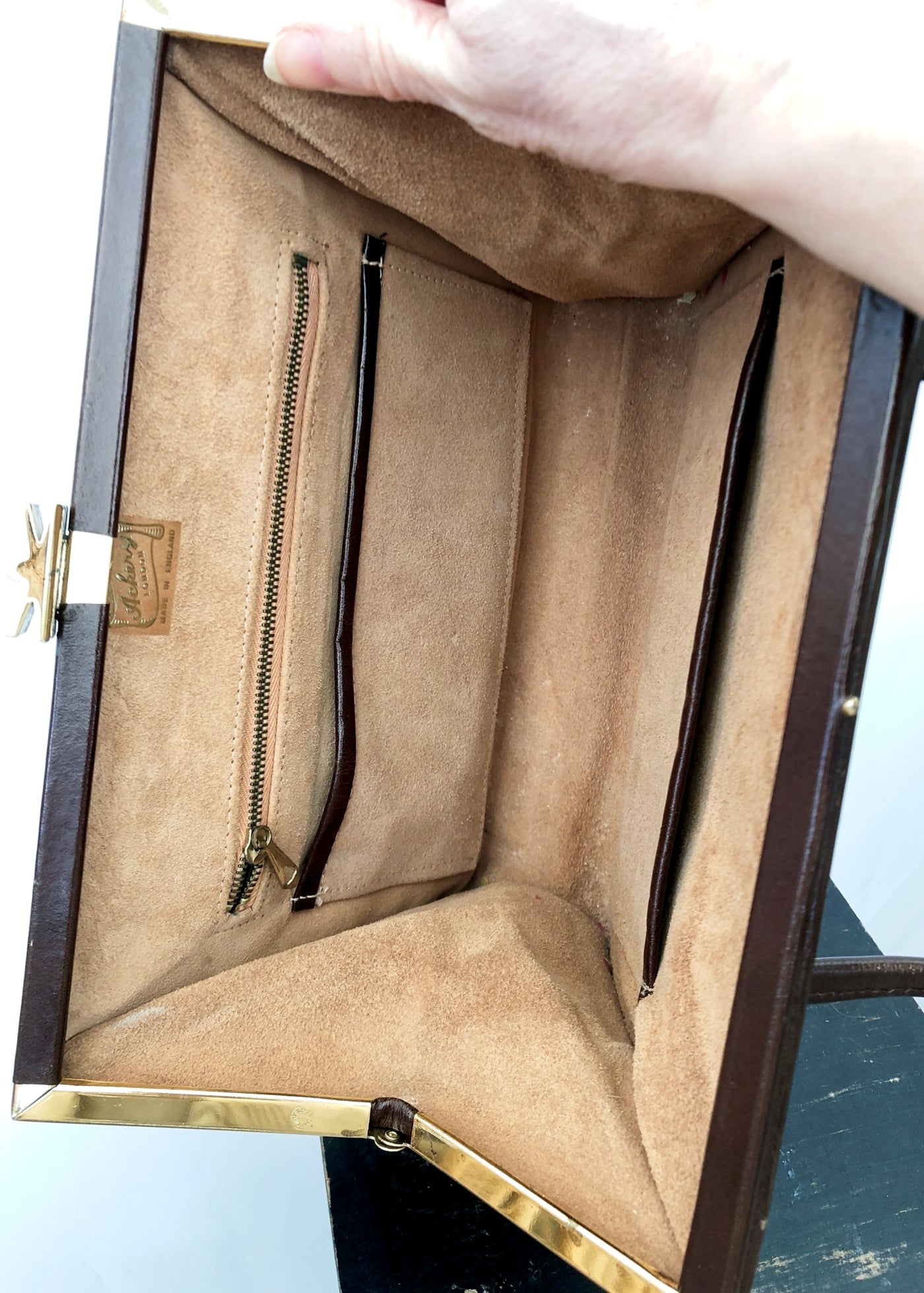 Vintage 1950s Ackery Brown Kelly Bag