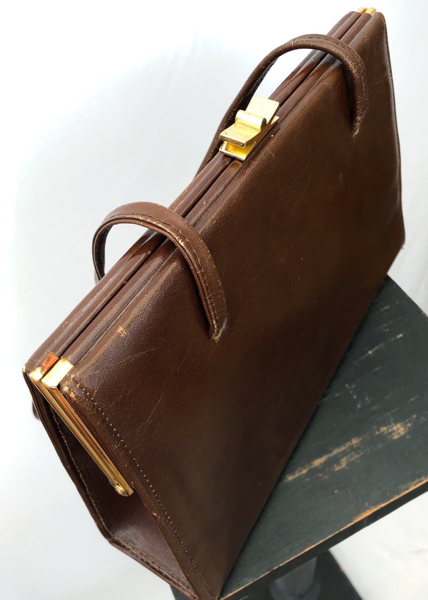Vintage 1950s Ackery Brown Kelly Bag