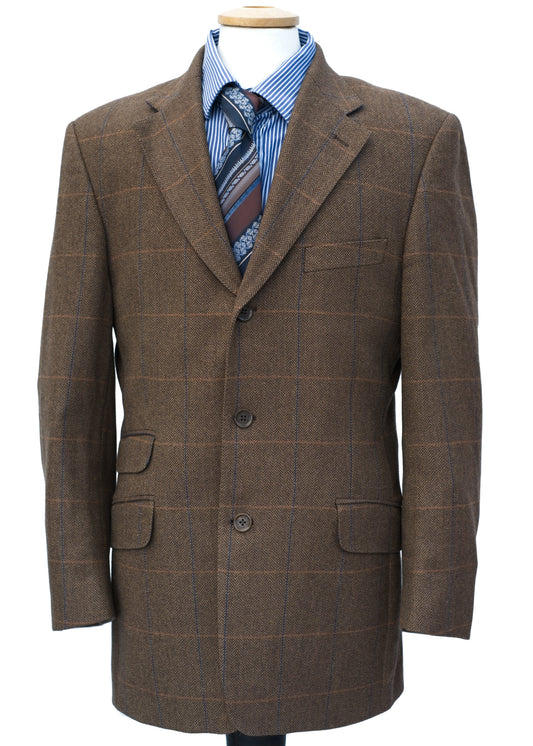 lush cashmere blend brown lightweight hacking jacket blazer by Racing green to fit 40R