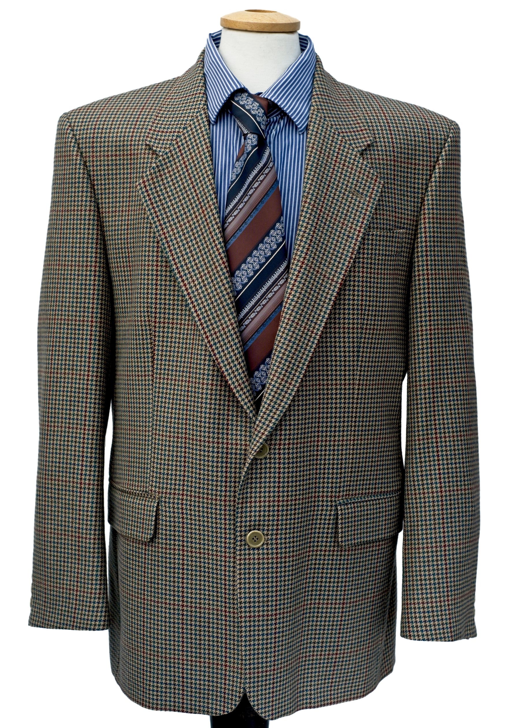 vintage gurteen brown houndstooth blazer, tweed jacket size 42R