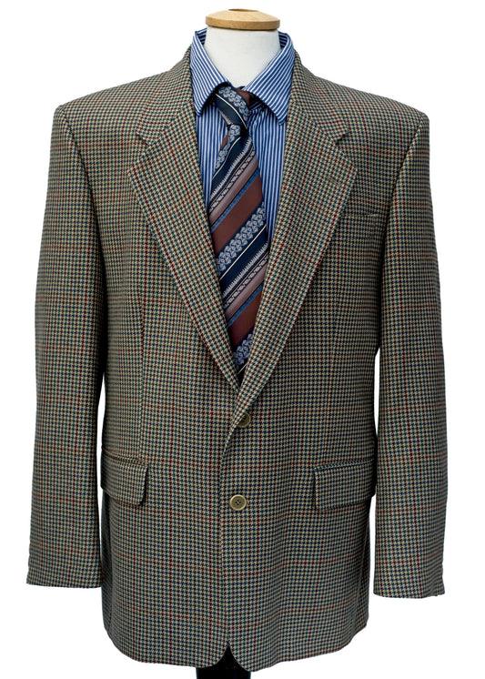vintage gurteen brown houndstooth blazer, tweed jacket size 42R