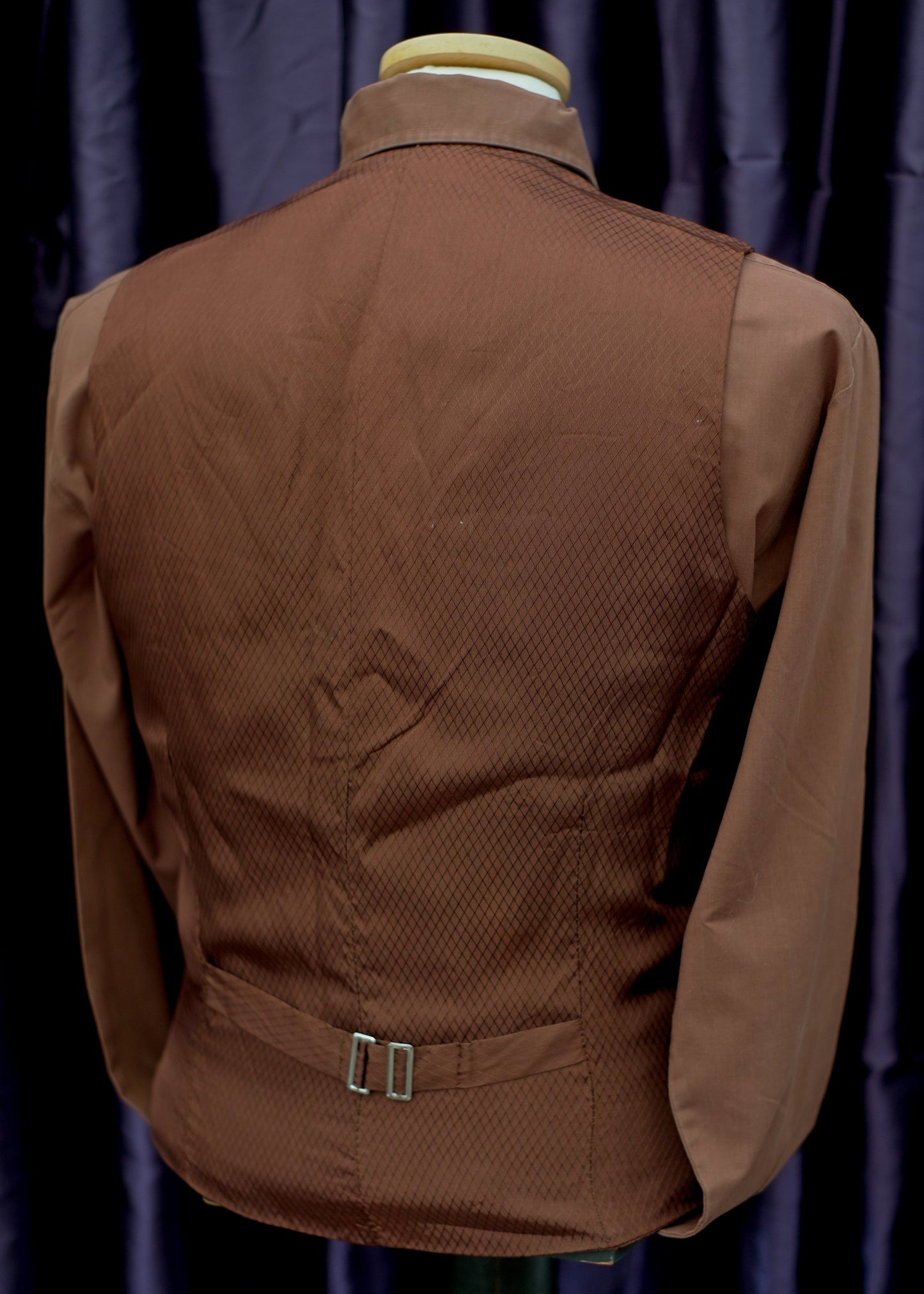 Vintage Brown Pinstripe Waistcoat • 36"