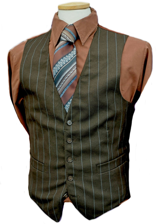 brown pinstripe vintage waistcoat vest