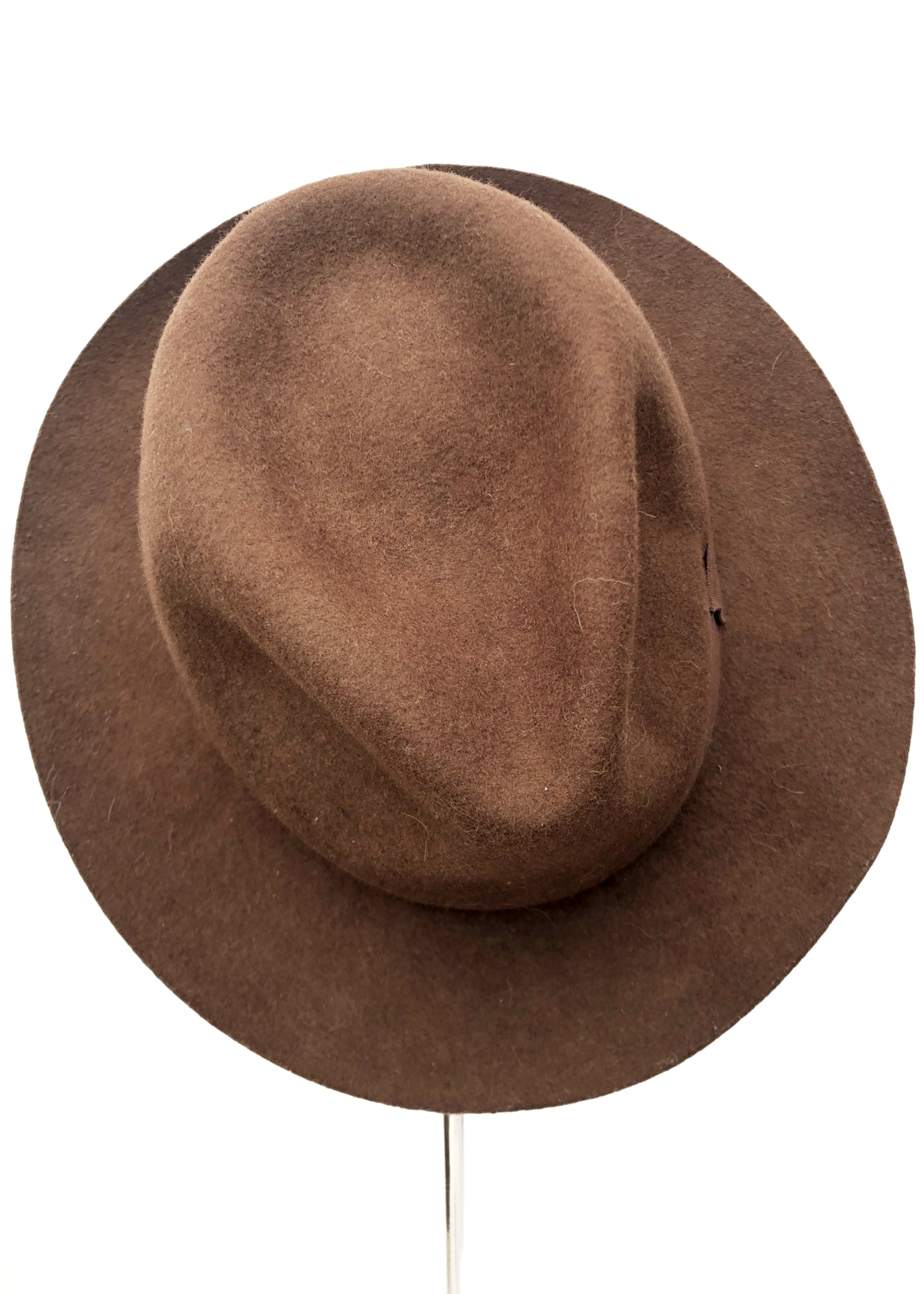 Retro DH Brown Felt Trilby Hat • UK7