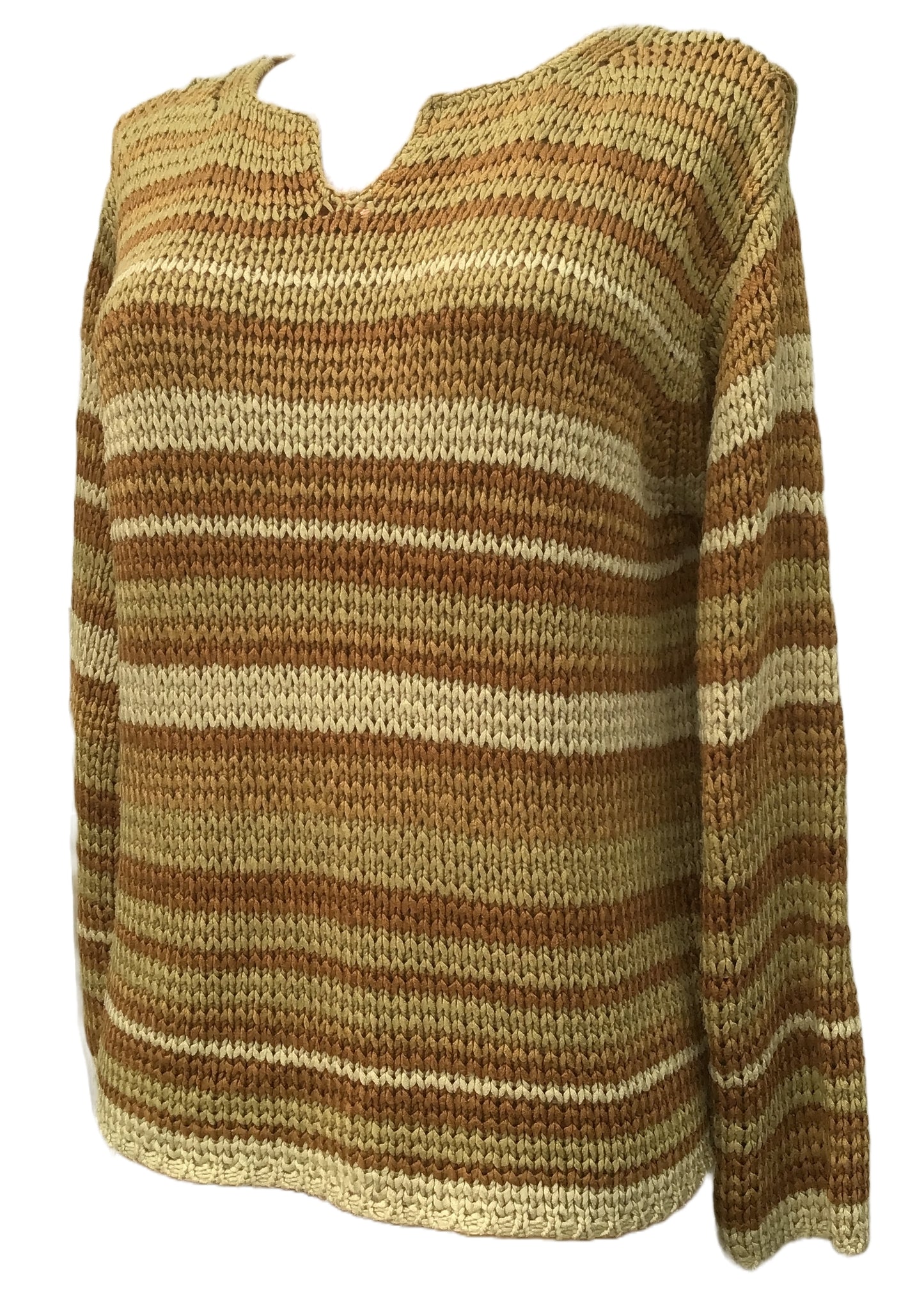vintage 90s beige striped ribbon knitted sweater