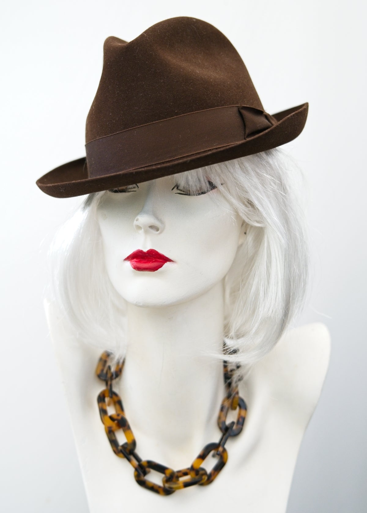 brown felt vintage trilby hat by dunn & co size 54