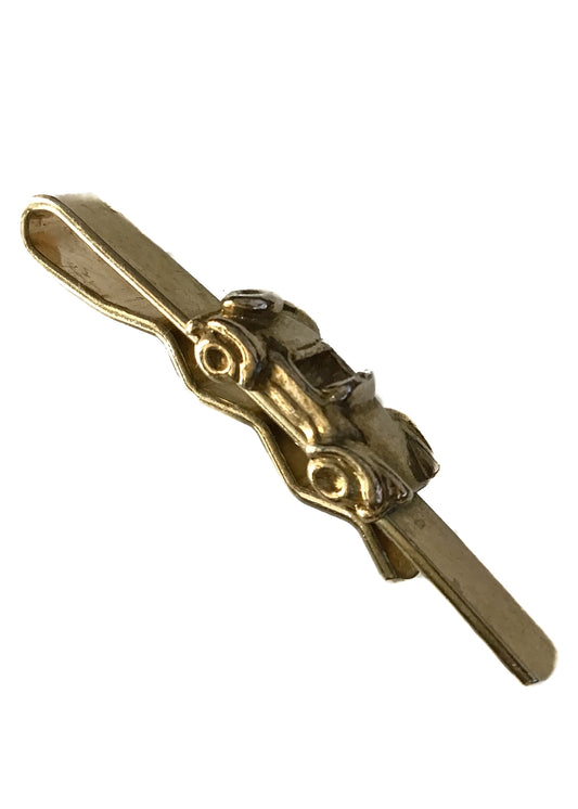 vintage roadster motor car tie pin, perfect to wear to the goodwood festival of speed