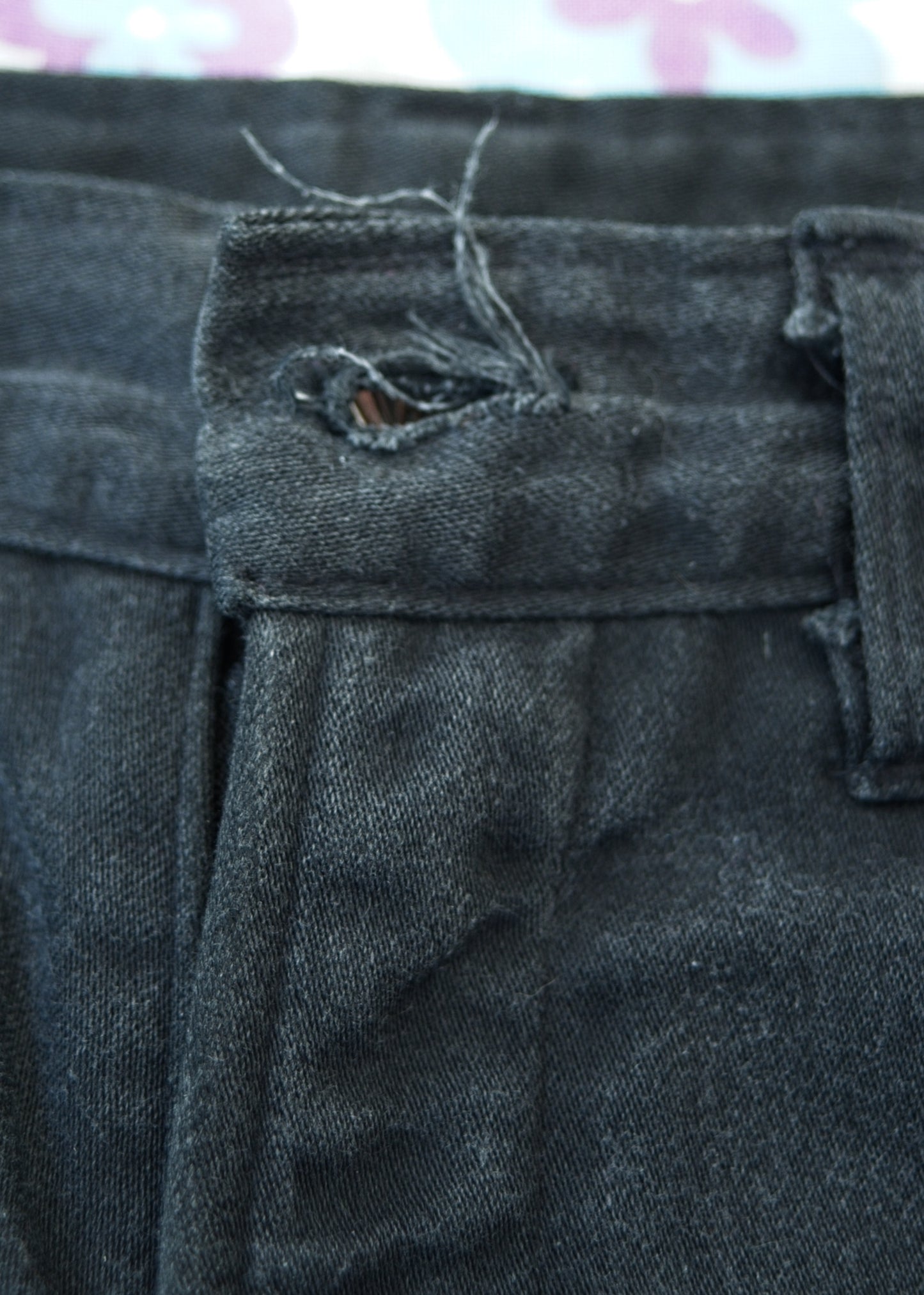 1970s Vintage Charcoal Denim Elephant Bell Bottom Flared Jeans