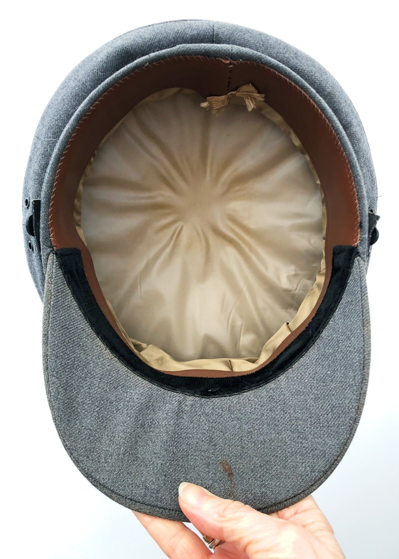 Vintage Grey Chauffers Peaked Cap Hat