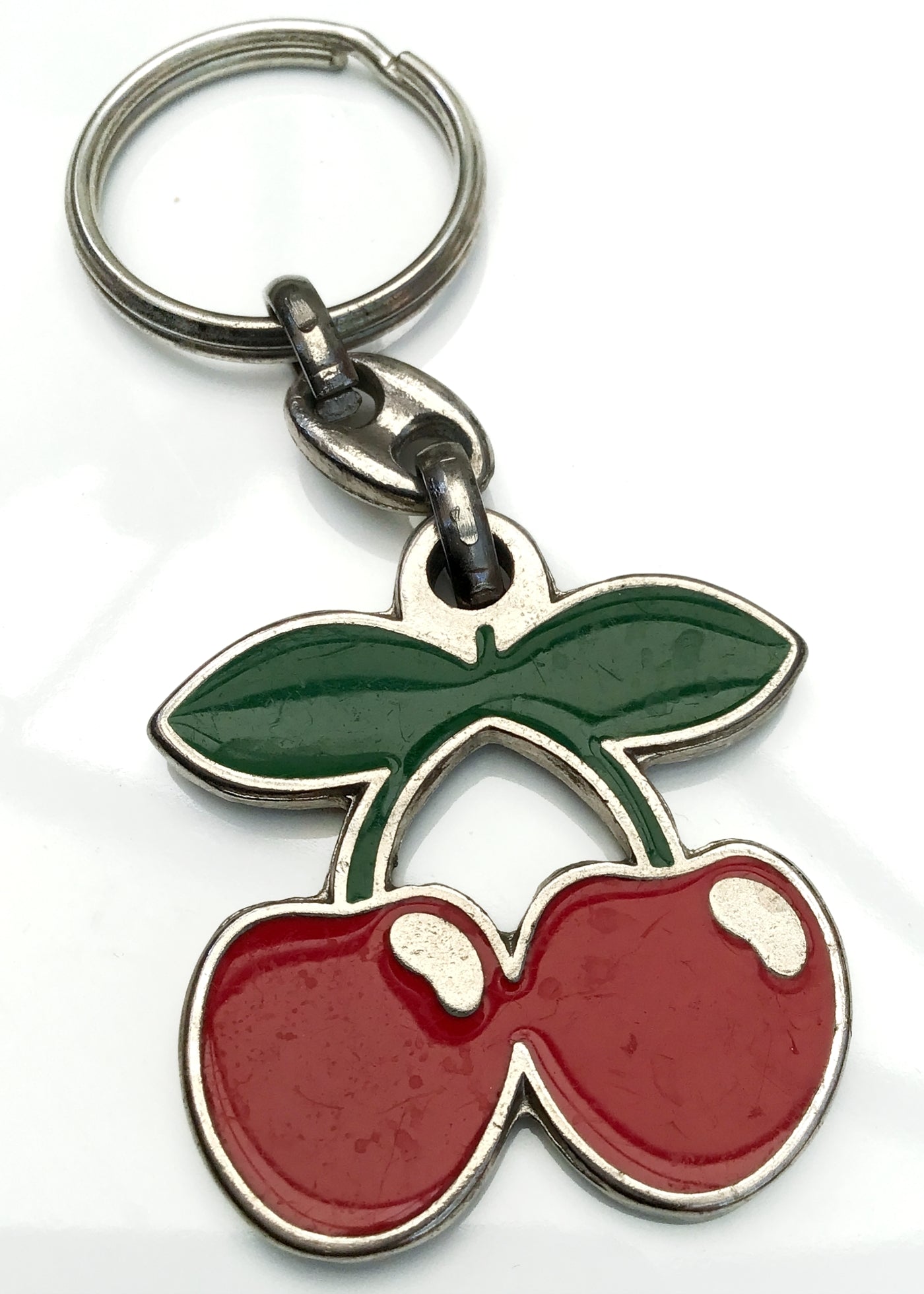Vintage Enamel Pacha Ibiza Cherry Bag Charm Keyring