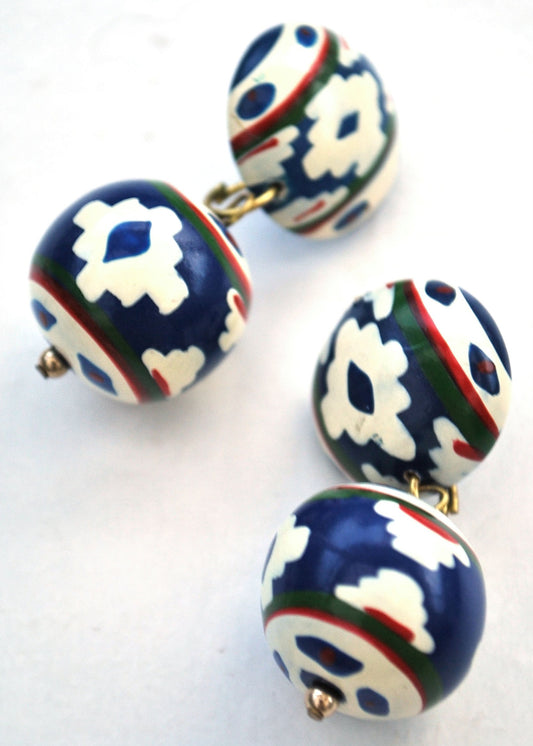 chimayo pattern drop earrings