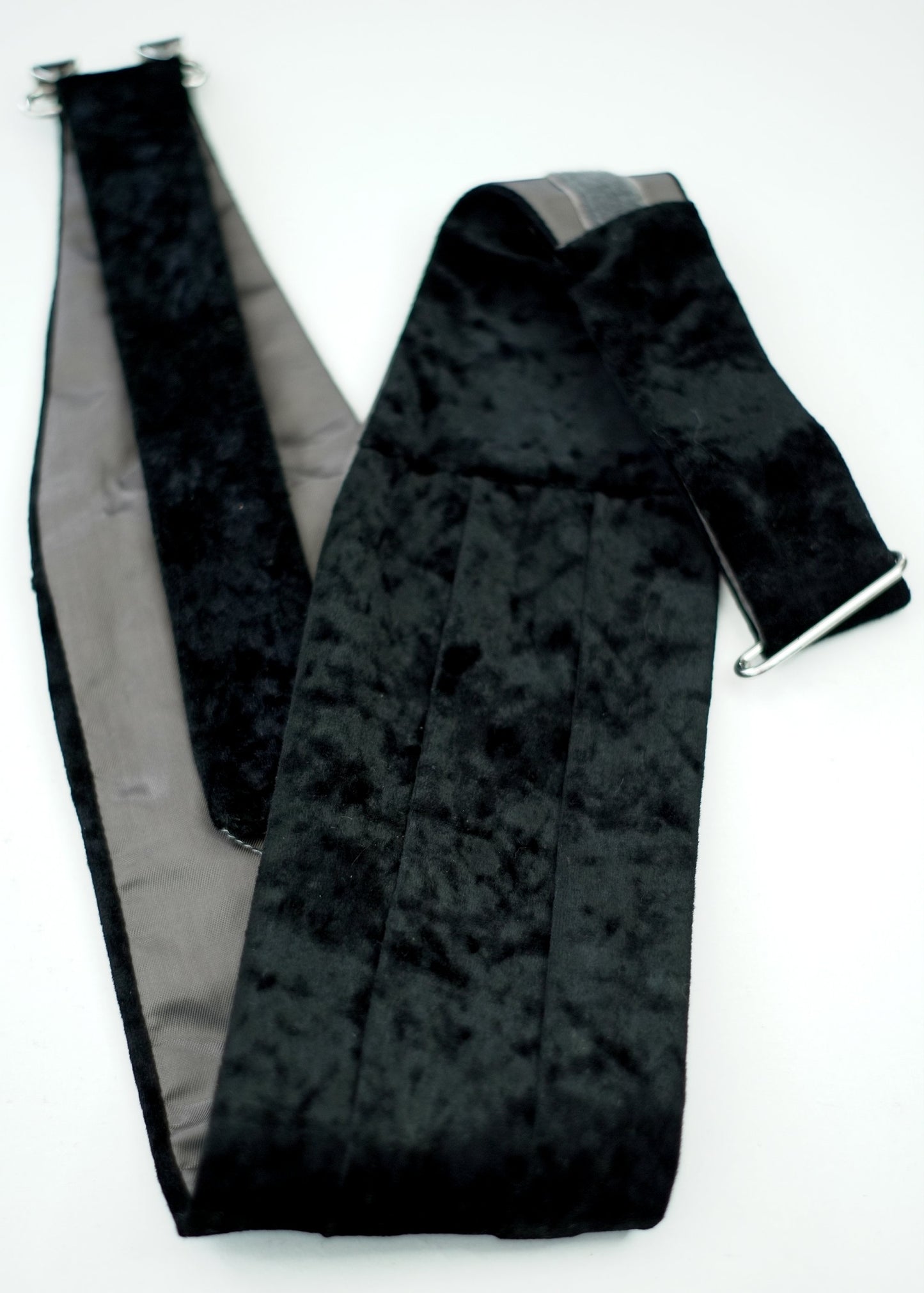 Vintage Crushed black Velvet Adjustable Cummerbund