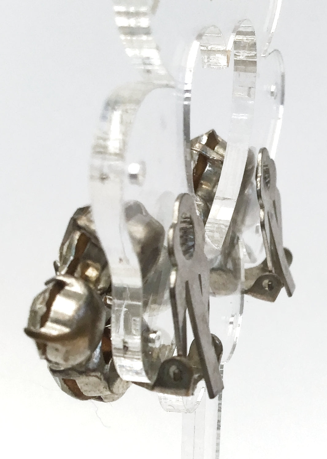Vintage Crystal Quartet Clip On Earrings