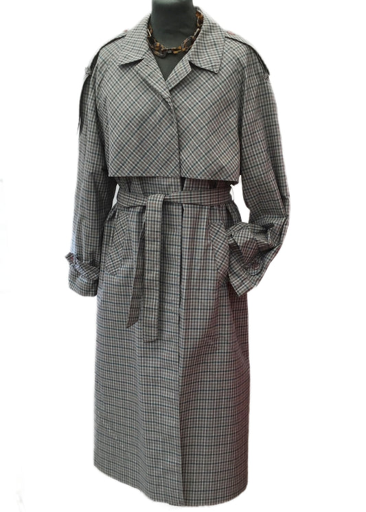 90s Grey Check Dannimac Trench Coat • Royale Collection