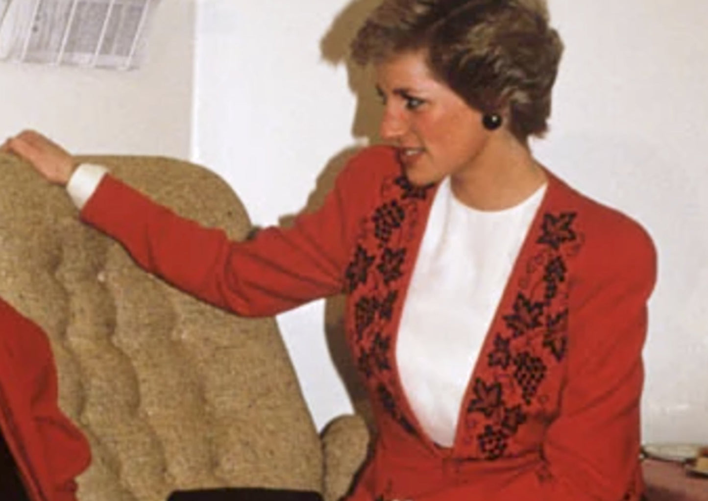 1980s Red Embellished David Emanuel Blazer Jacket • Diana