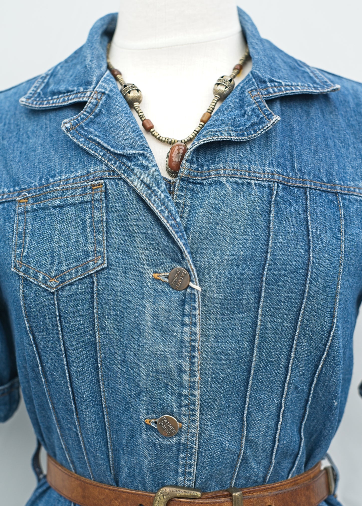 Vintage 70s Falmers Denim Short Sleeve Shirt Jacket