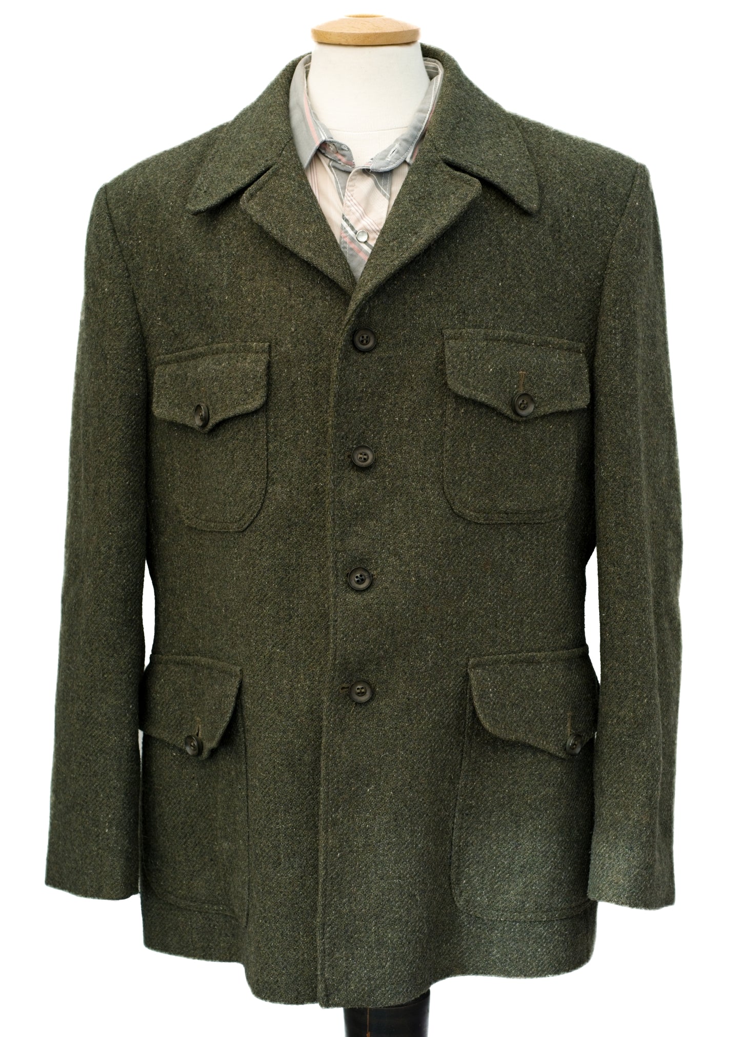 Vintage Green Tweed Half Norfolk Keeper's Jacket • Dhobi