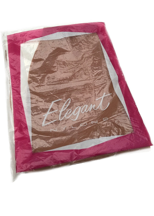 vintage tan stockings by Elegant Nylons in original packaging unworn to fit 9.5-10