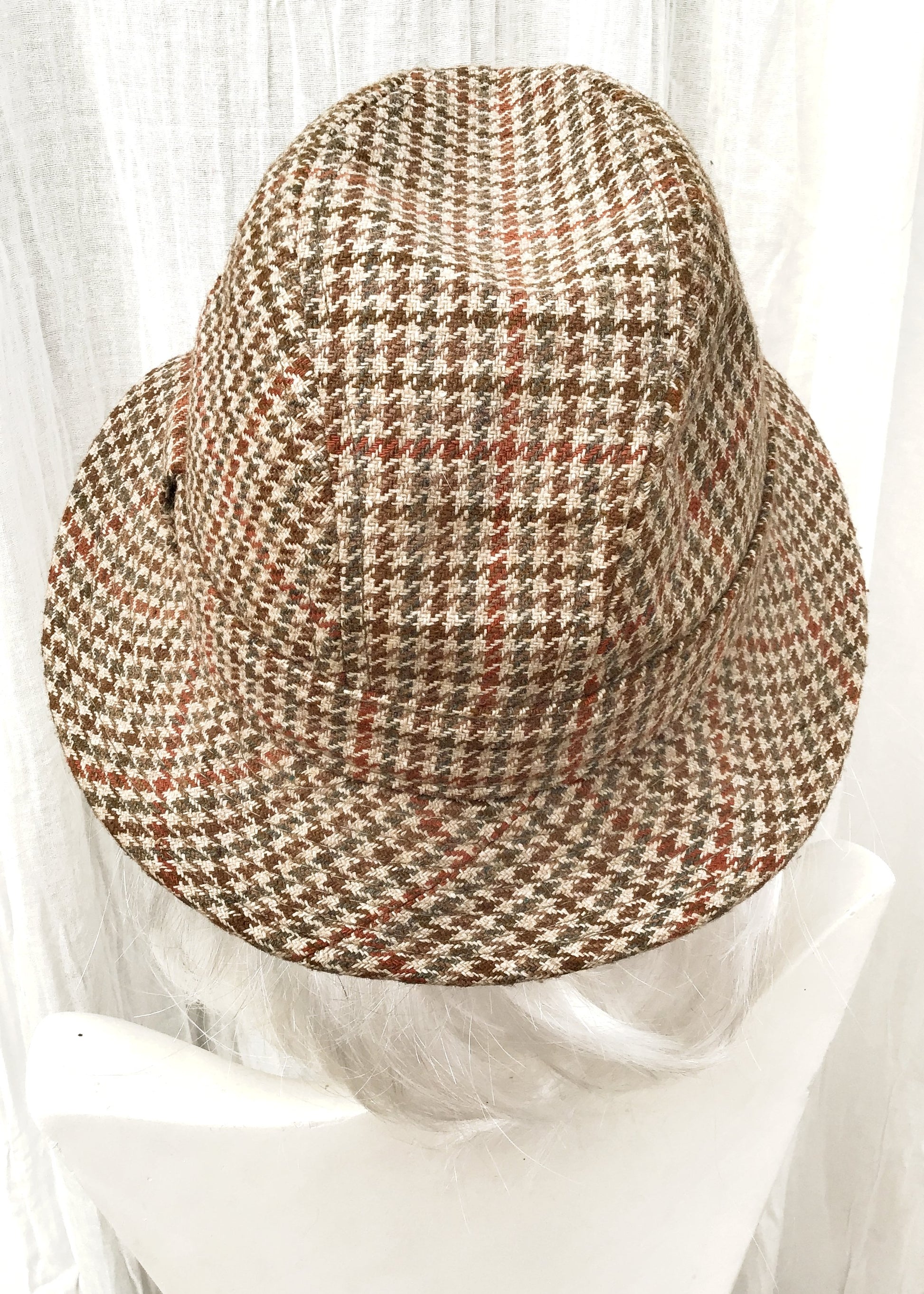 Trilby Style Country Houndstooth Tweed Hat by Failsworth – Top
