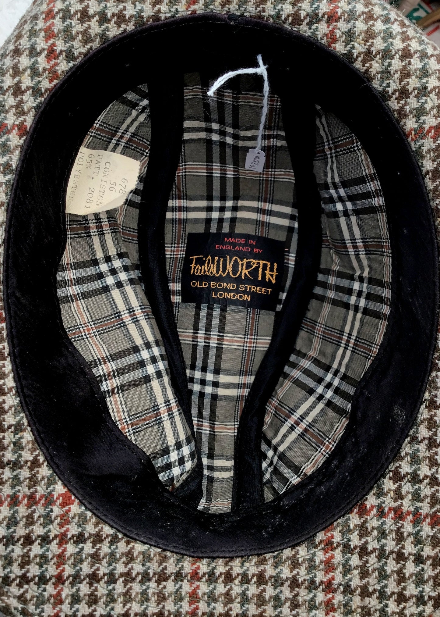 Trilby Style Country Houndstooth Tweed Hat by Failsworth